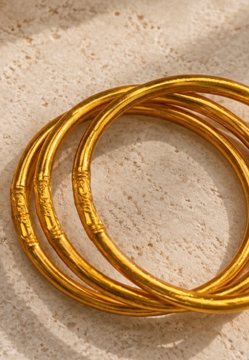 Goldleaf 'Golden Hour' mantra armband; Standaard dikte